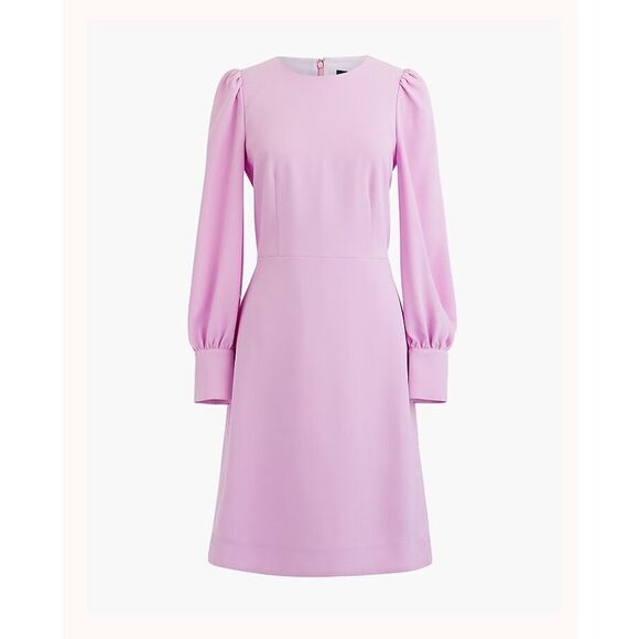 J. Crew Long Sleeve Dress Button Detail 365 Crepe Sundrenched Peony Lilac Size 6 - Picture 1 of 7